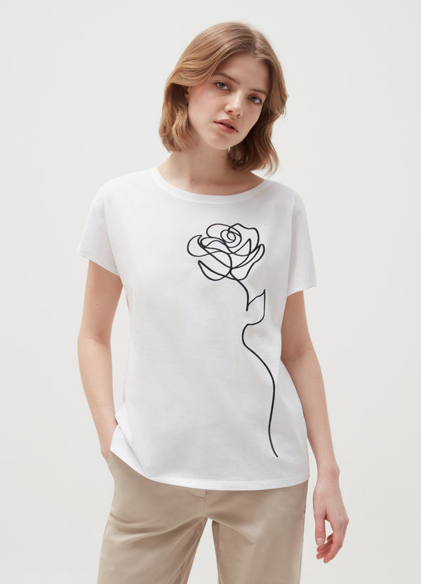 OVS Womens Rose Print T-Shirt