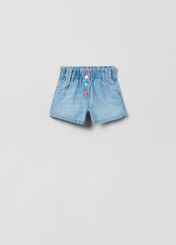 OVS Kids Girl Denim Shorts With Multicoloured Buttons