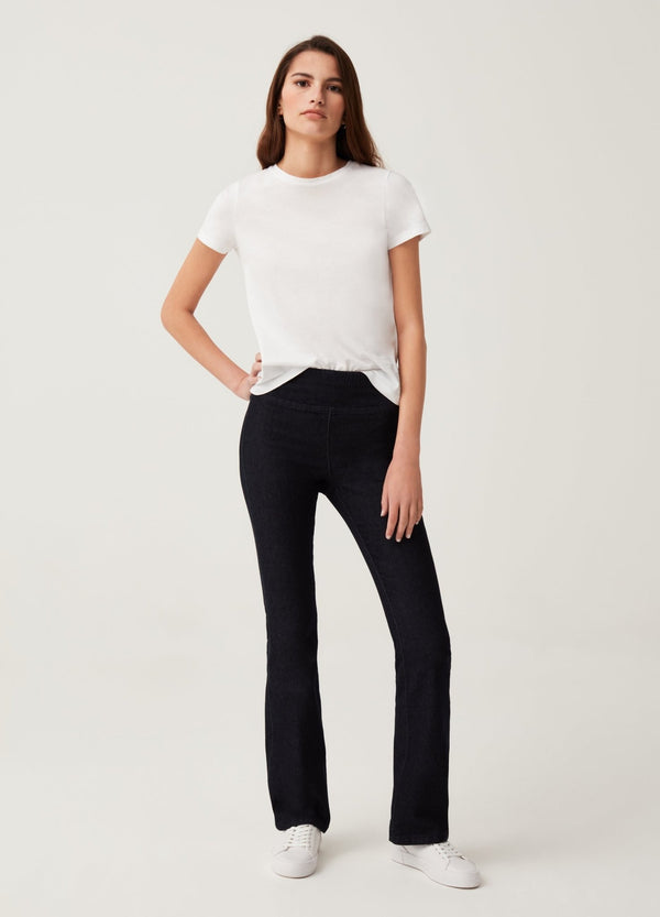 High-rise flare-fit jeggings