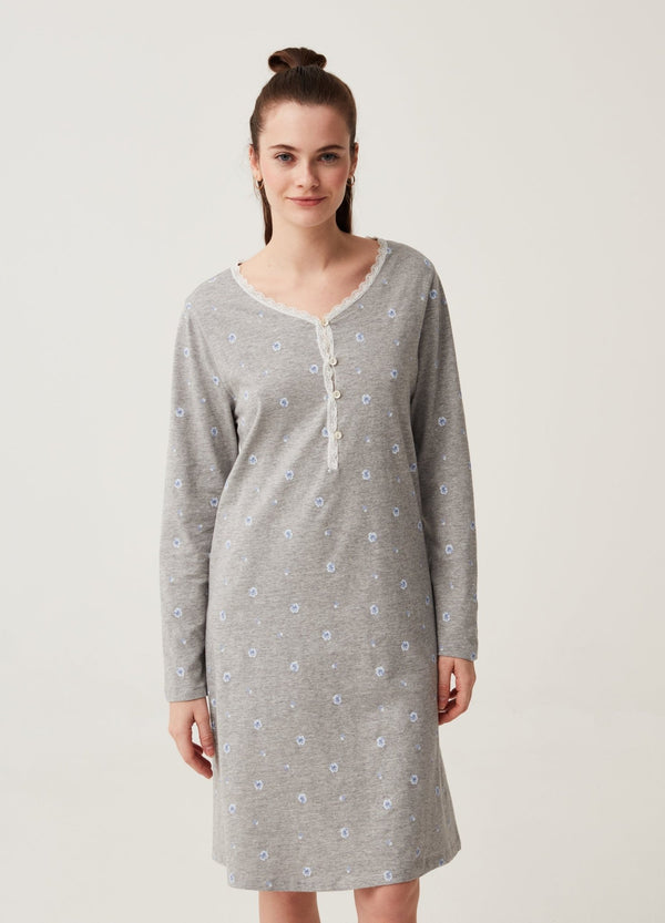 Nightdress with floral print