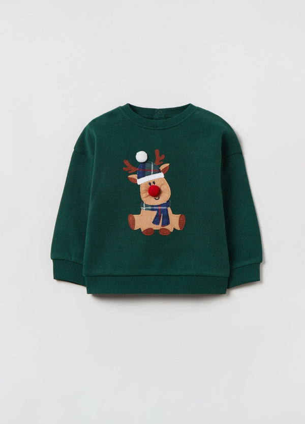 OVS Baby Boy  Reindeer Pom Pom Sweatshirt