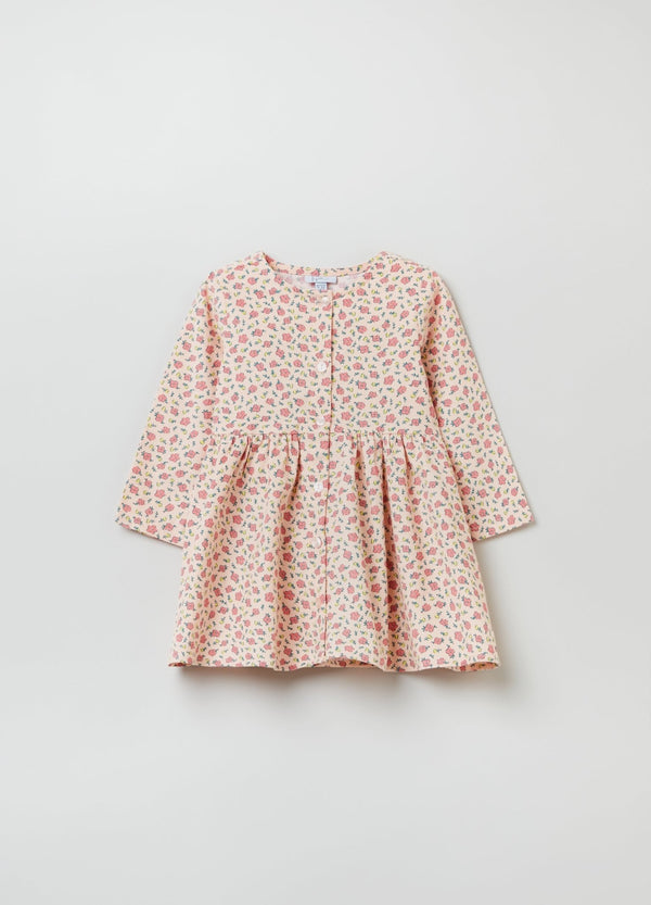 OVS Baby Girl Corduroy Dress with Ditsy Floral Print