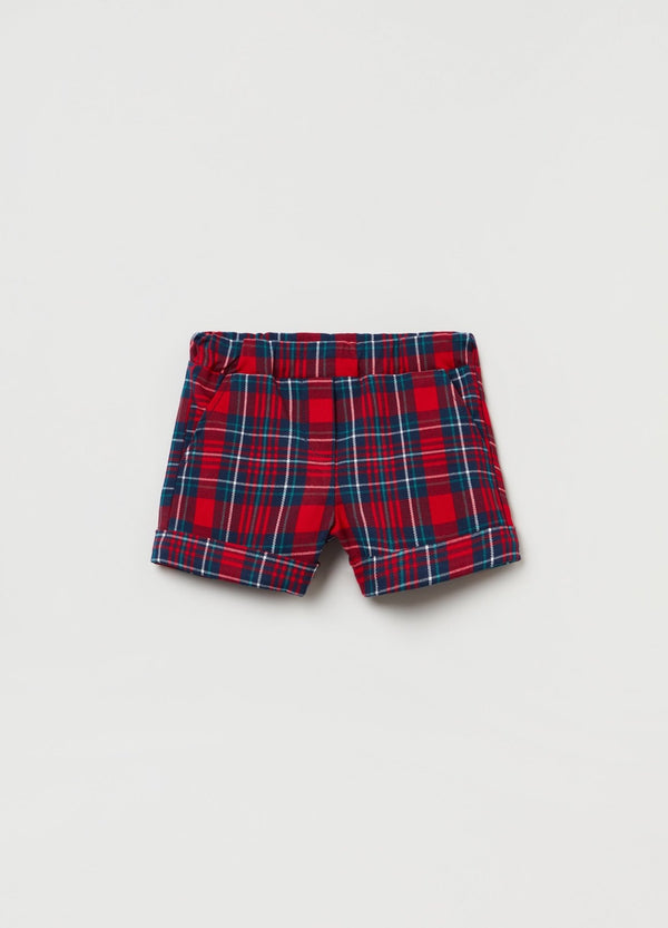 OVS Baby Girl Tartan Patterned Shorts With Turn-Ups