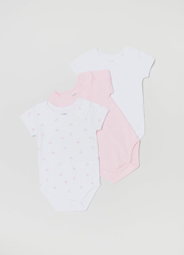 OVS Baby Girl Three-Pack Cotton Bodysuits With Print