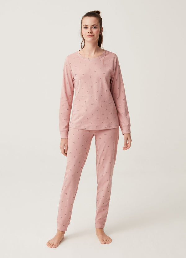 OVS Cotton Pyjama Trousers With Hearts Print