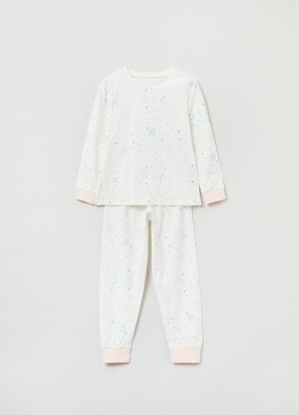 OVS Cotton Pyjamas With Moon And Stars Print
