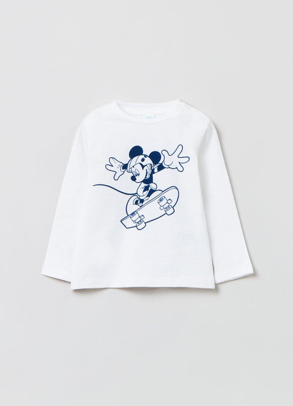 OVS DISNEY T-shirt With Mickey Mouse Print And Long Sleeves