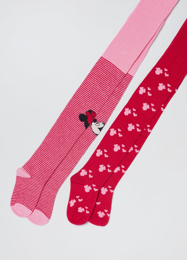 OVS Girls 2 Pack Minnie Mouse Tights