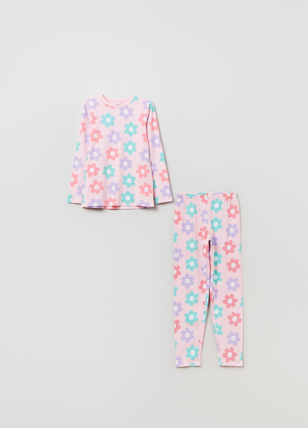 OVS Girls Cotton Pyjamas With Ditsy Floral Print