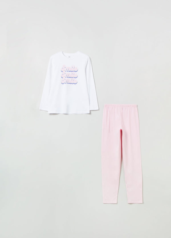 OVS Girls Cotton Pyjamas With Printed Lettering
