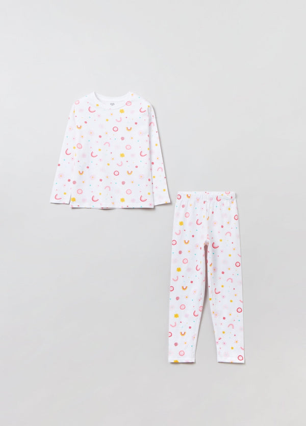 OVS Girls Cotton Pyjamas With Rainbow And Flower Print
