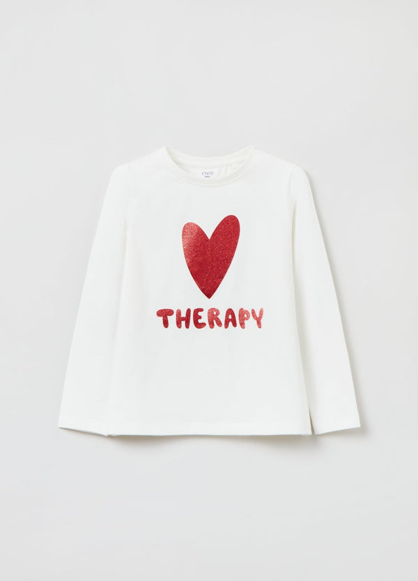 OVS Girls Heart Therapy Print Long Sleeve T-Shirt