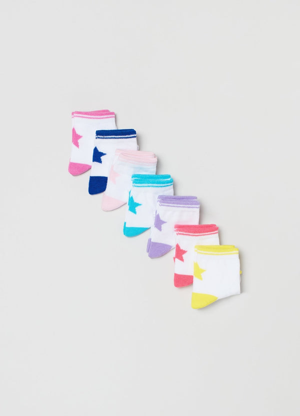 OVS Girls Multi-Pack Short Socks With Star Design.
