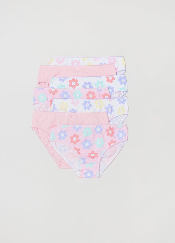 OVS Girls Seven-Pack Briefs With Daisy Print