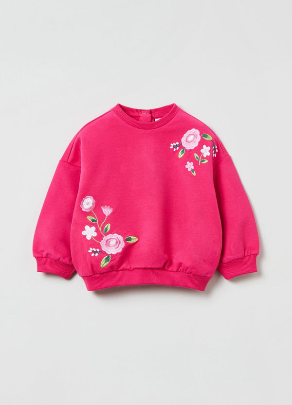 OVS HOUSEBRAND French Terry Sweatshirt With Embroidered Flowers
