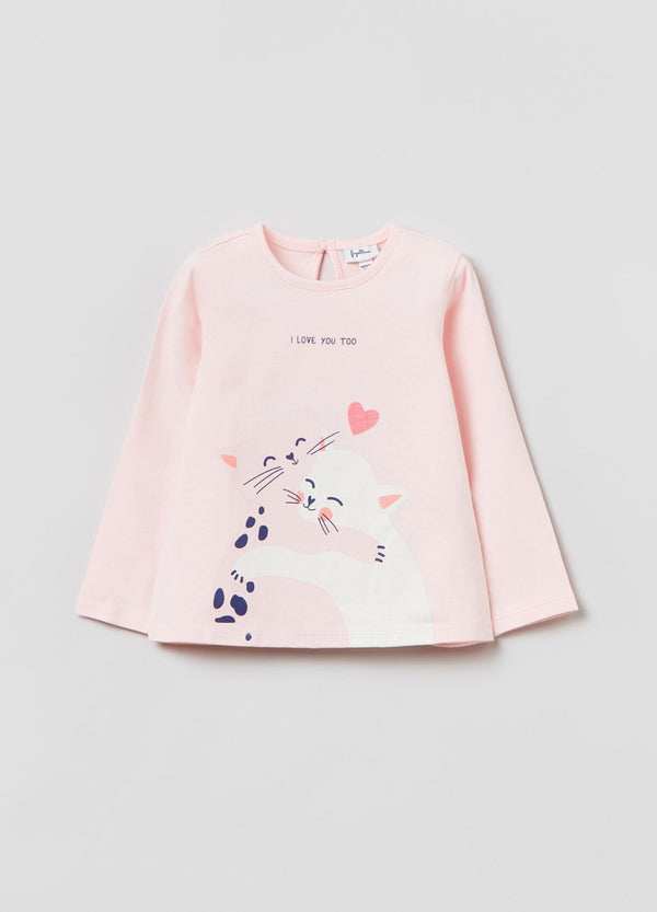 OVS Long-sleeved T-shirt With Kittens Print
