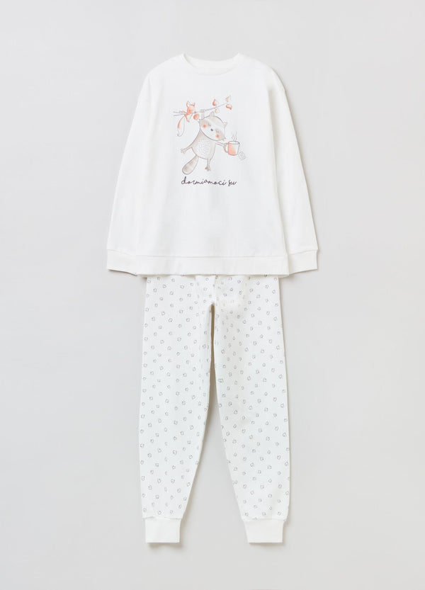 OVS Long Warm Cotton Pyjamas With Print
