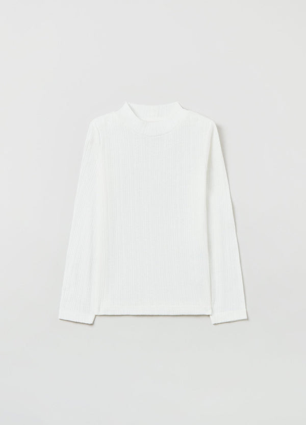 OVS Pointelle T-shirt With Mock Neck