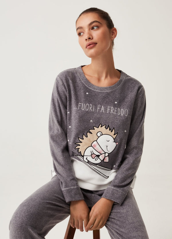 OVS Womens Hedgehog Fleece Pyjamas