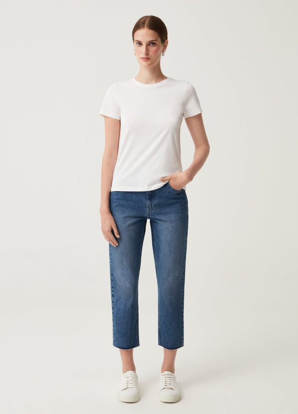 OVS Womens Mum-Fit Jeans With Raw Edging