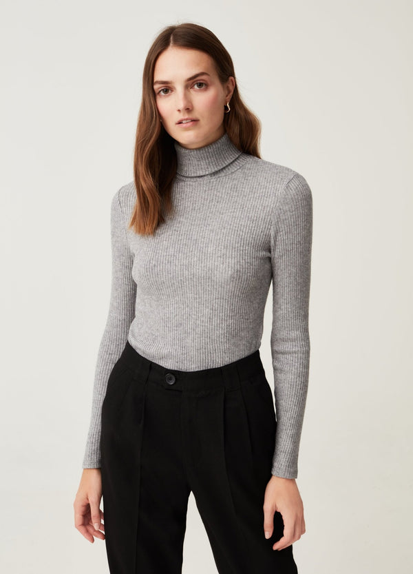 OVS Womens Ribbed Turtleneck With Lurex