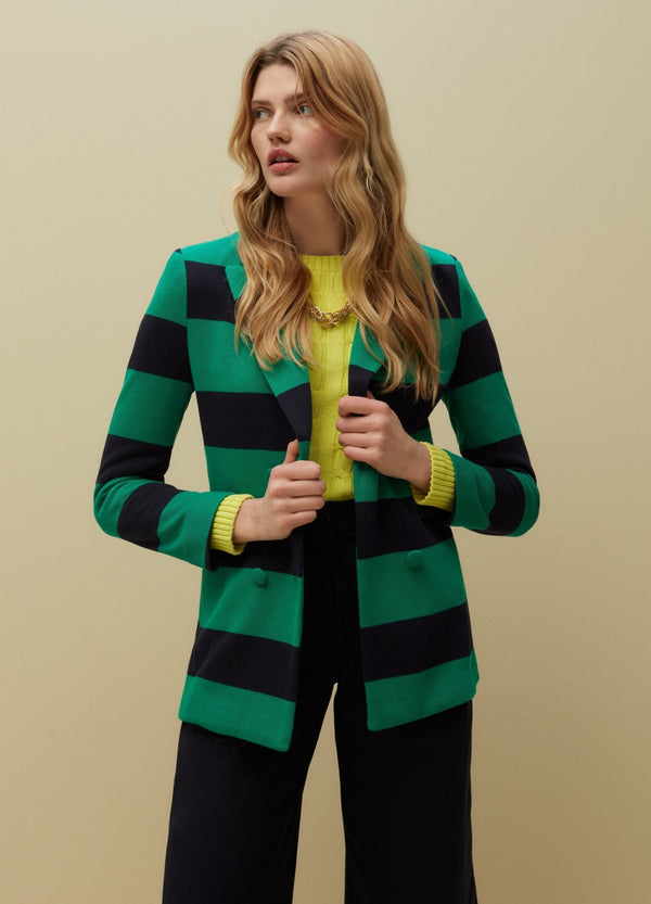 PIOMBO double-breasted striped blazer