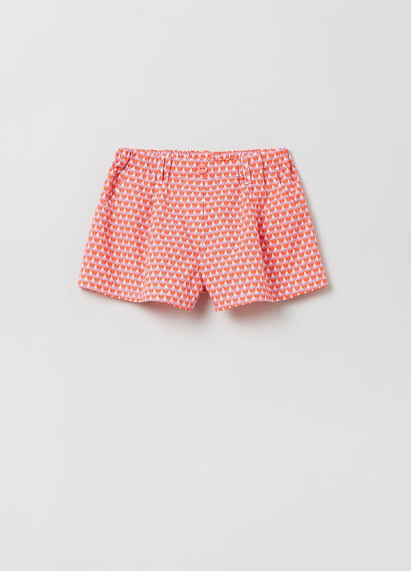 Poplin shorts with floral print