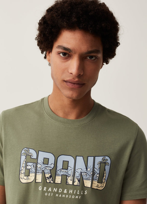 T-shirt with round neck and Grand&Hills print
